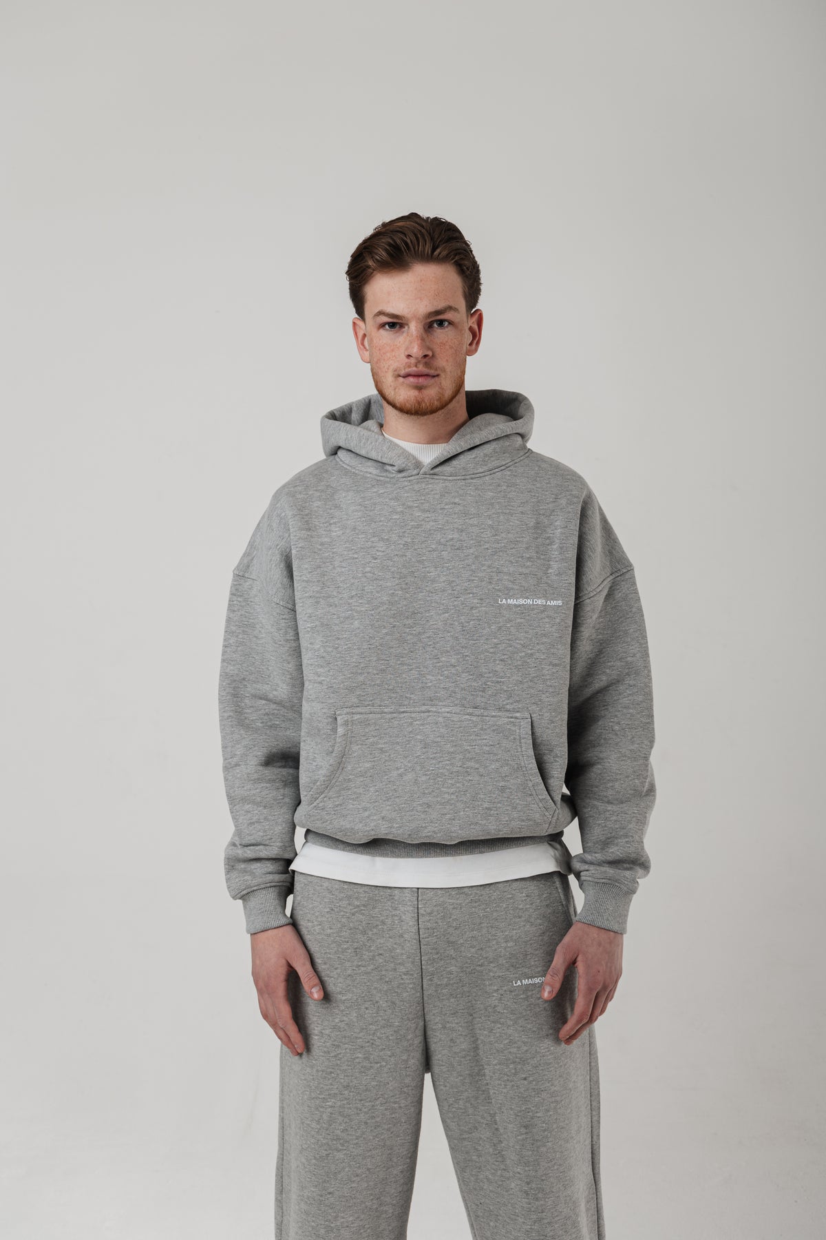 Grey luxury essential hoodie