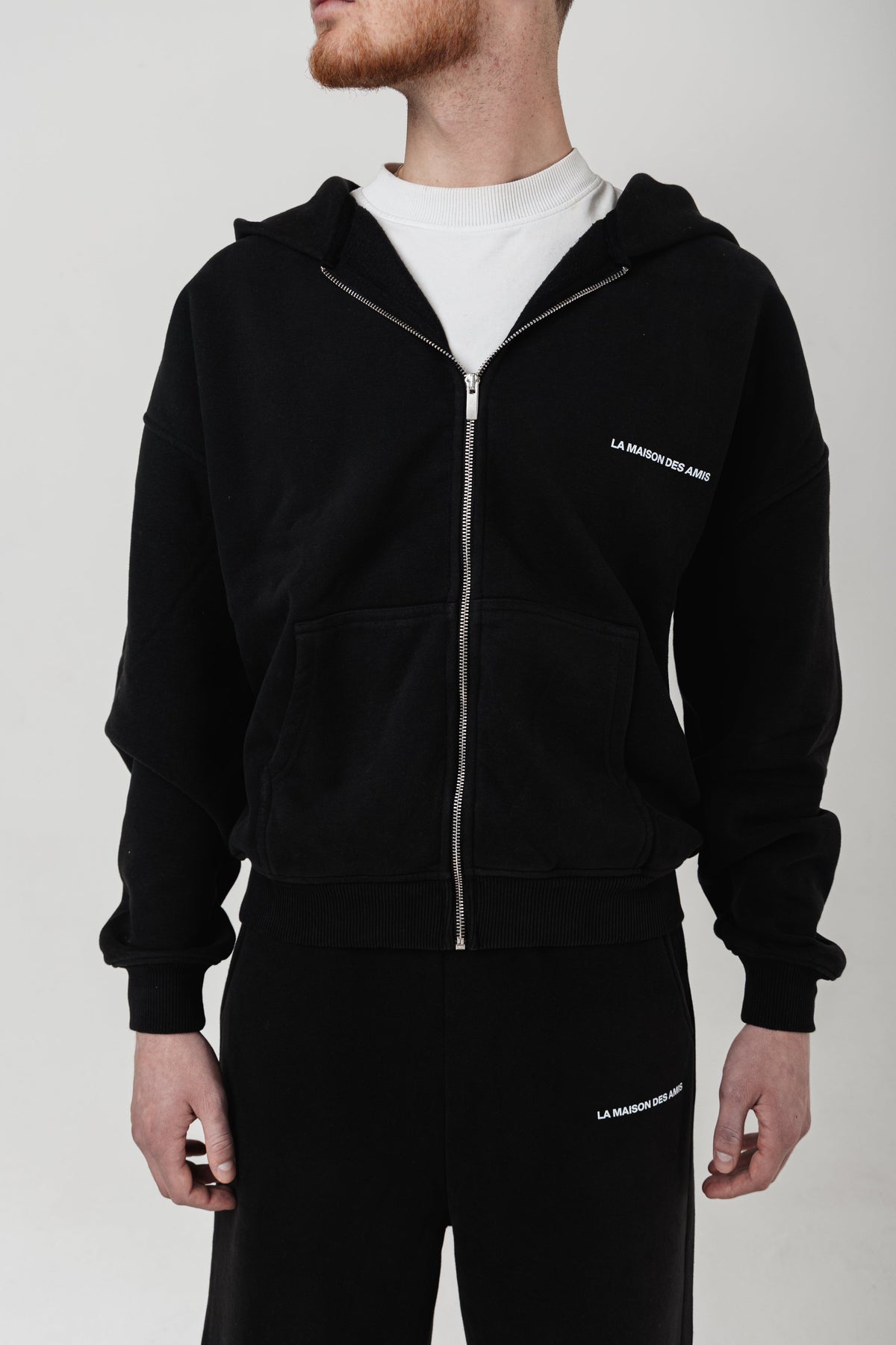 Close-up of the heavyweight fleece and LMDA emblem