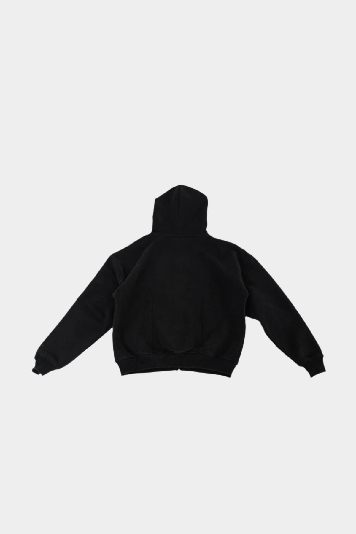 Essential black zip hoodie, 440 GSM premium fabric
